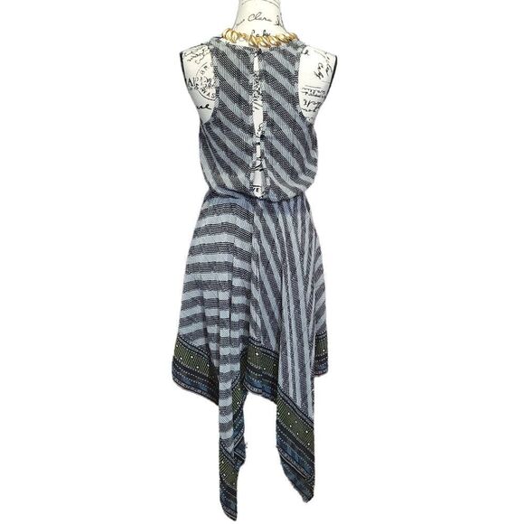 Pleated Front Panel Hankerchief dress With Semi Open Back - Picture 2 of 7